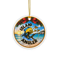 Island Angler Ceramic Ornament — Fishing Holiday Keepsake