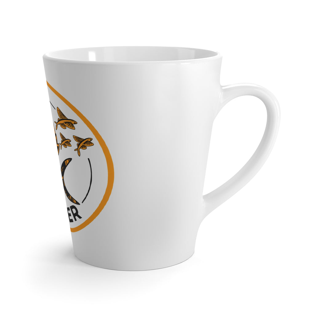 Island Angler Latte Mug — Fishing Logo Coffee Cup for Fishermen & Outdoor Enthusiasts