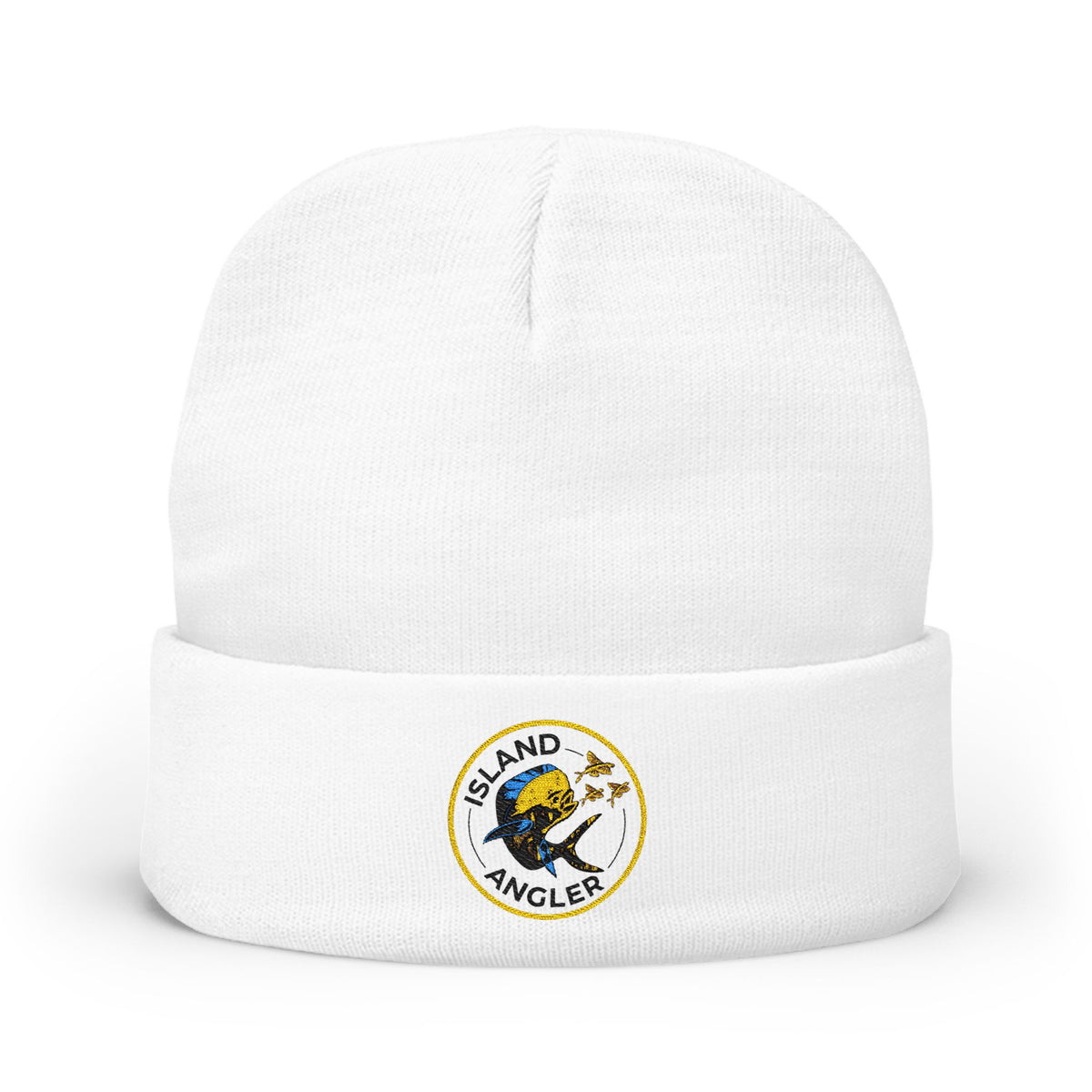 Island Angler Embroidered Beanie - Knit Fisherman Hat