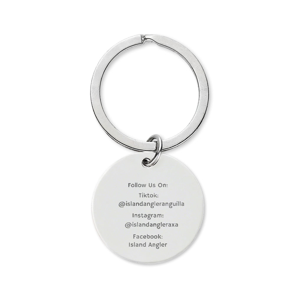 Island Angler Engraved Stainless Steel Keychain
