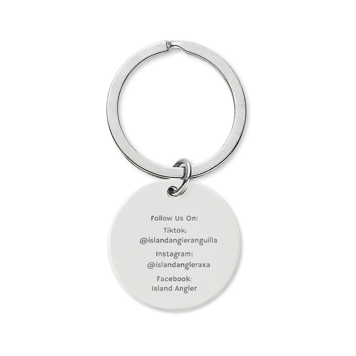 Island Angler Engraved Stainless Steel Keychain