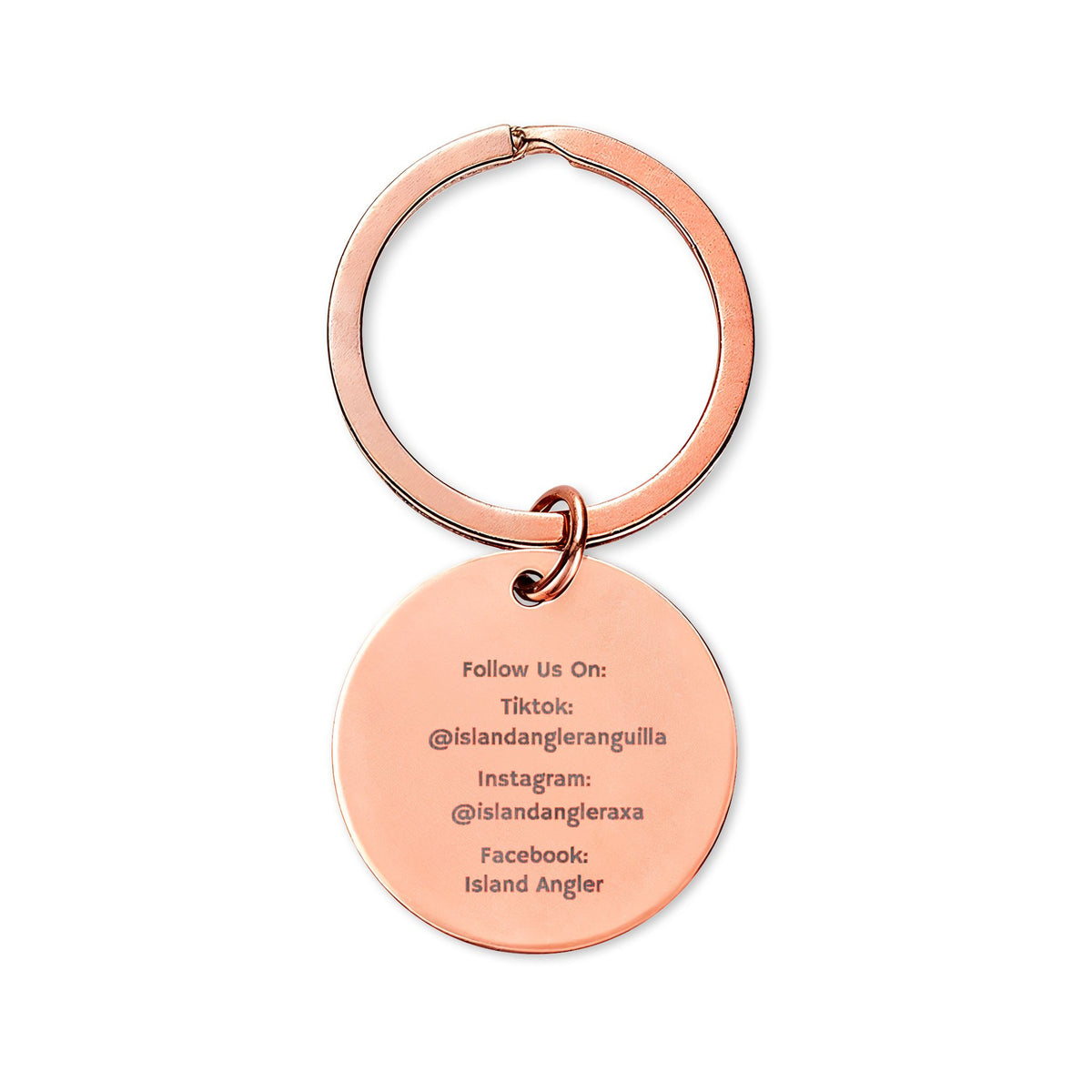 Island Angler Engraved Stainless Steel Keychain