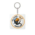 Island Angler Square Keychain — Fishing Logo Key Ring for Fishermen & Boating Enthusiasts