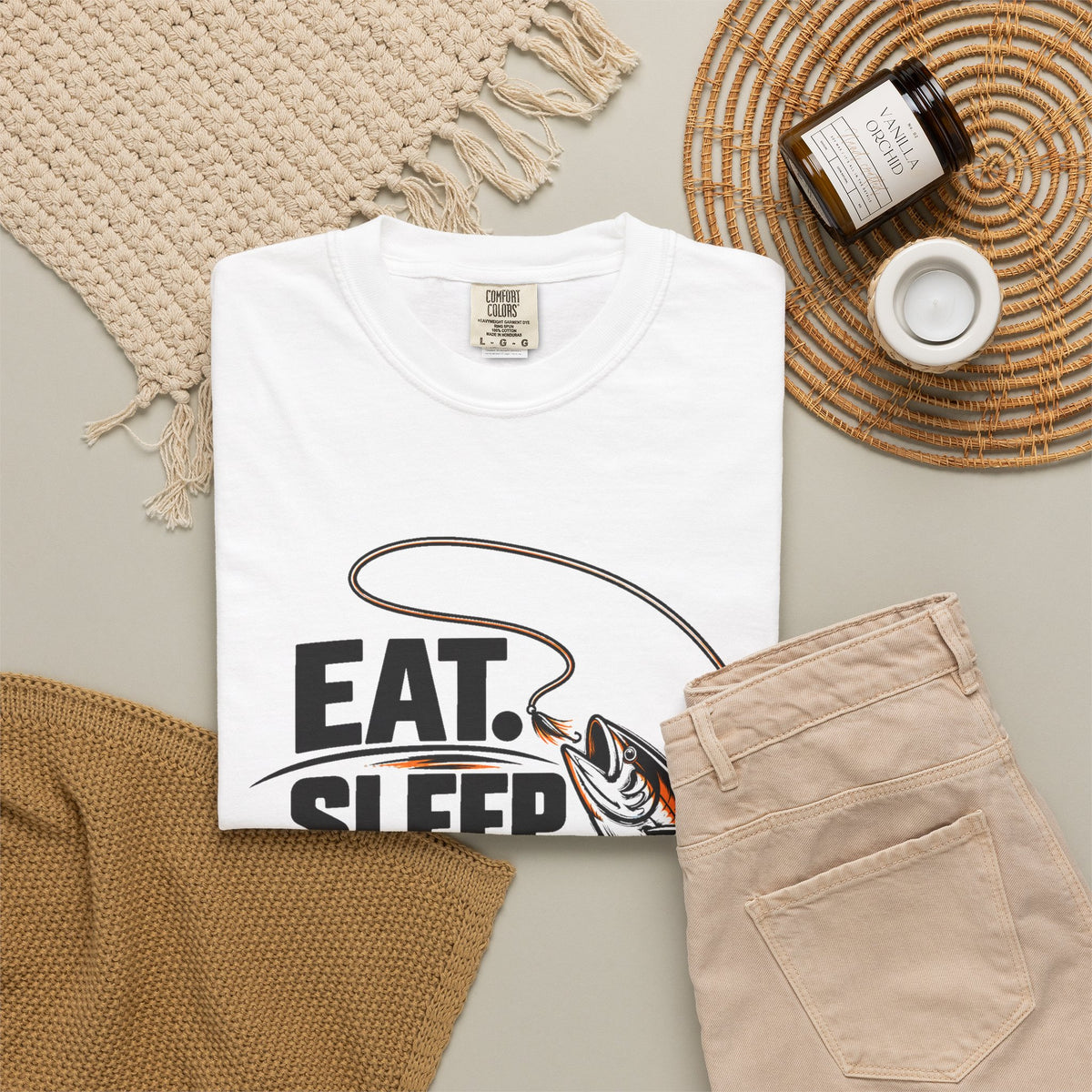 Fishing T-Shirt — "Eat Sleep Fish Repeat" Graphic Tee