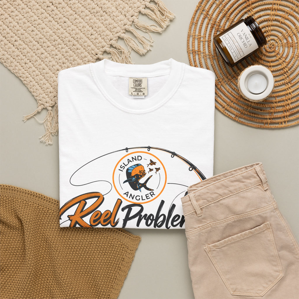 Fishing T-Shirt — "Reel Problems Require Reel Solutions" Graphic Tee