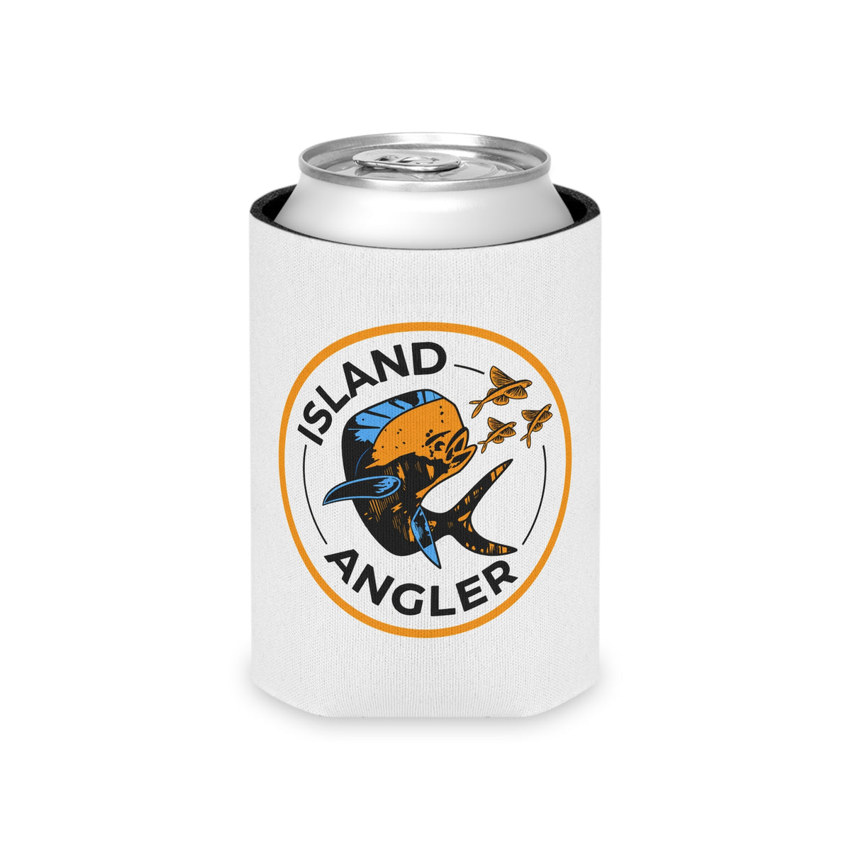 Island Angler Can Cooler – Fishing Logo Beer Koozie