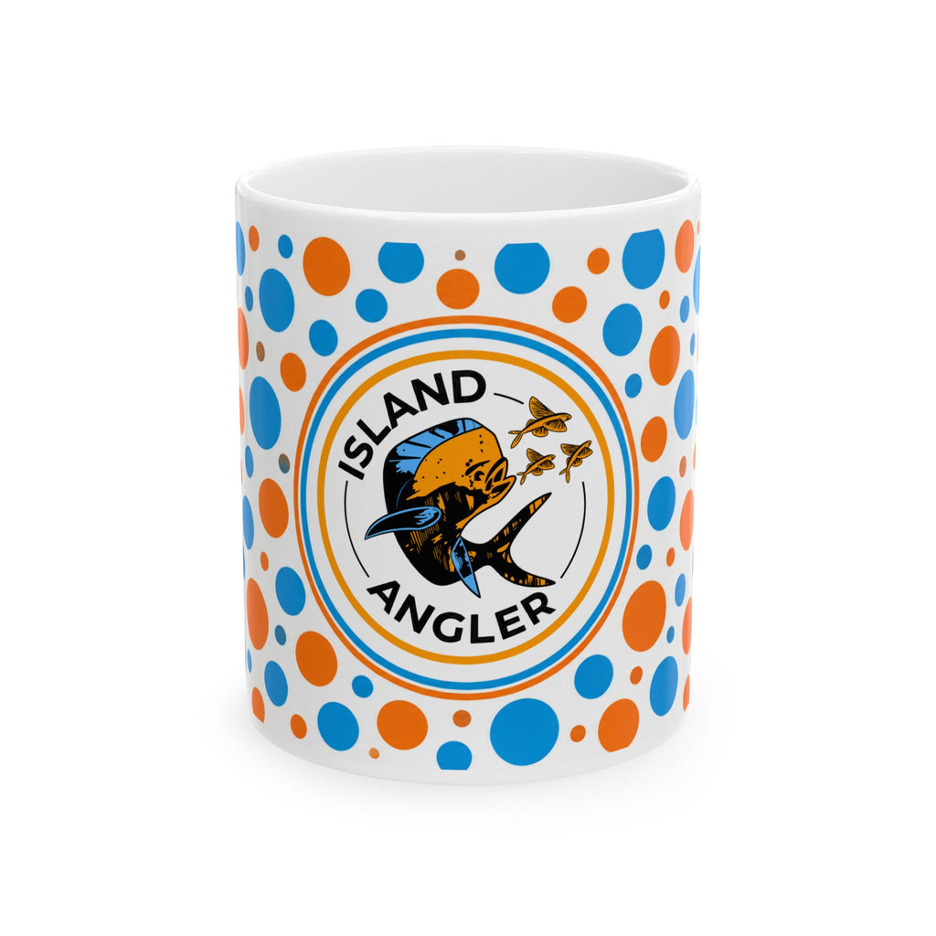 11oz Orange & Blue Polka Dot Mug