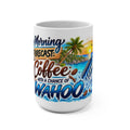 Coffee Forecast Mug — “Morning Forecast: Coffee with a Chance of Wahoo” Tropical Fishing Ceramic Mug