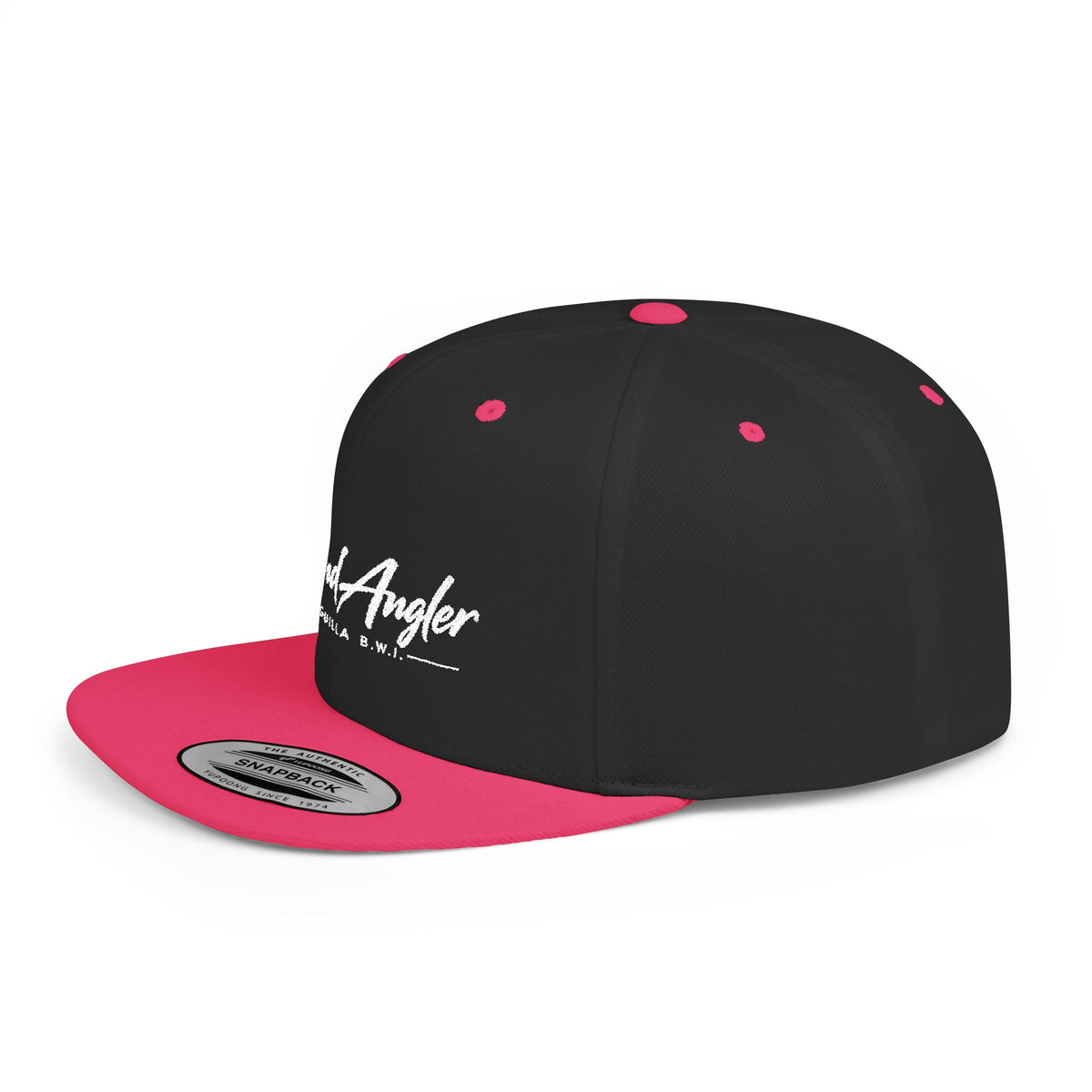 Snapback Hat — "Island Angler" Script Fishing Cap
