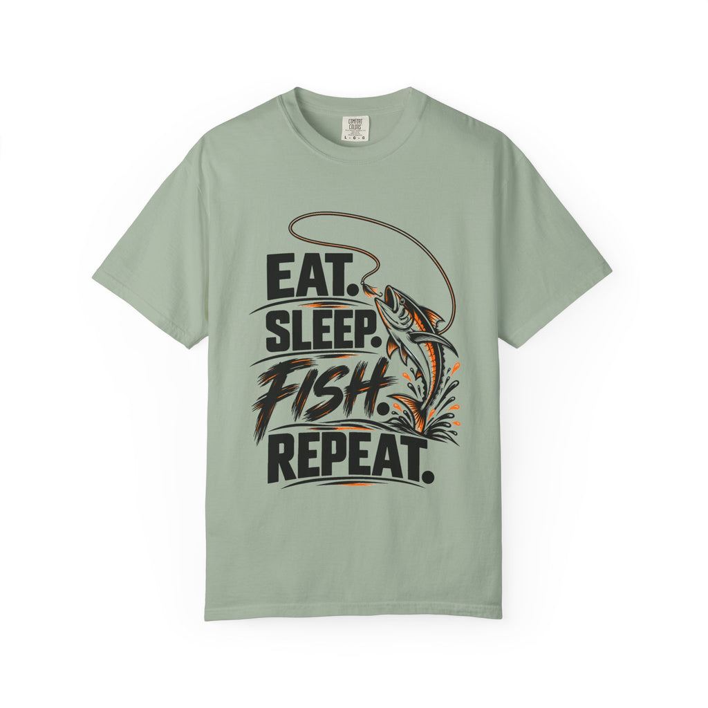 Fishing T-Shirt — "Eat Sleep Fish Repeat" Graphic Tee