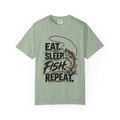 Fishing T-Shirt — "Eat Sleep Fish Repeat" Graphic Tee