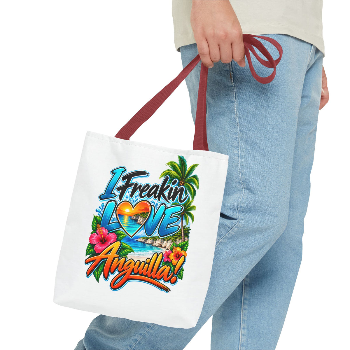 I Freakin' Love Anguilla Tropical Island Tote