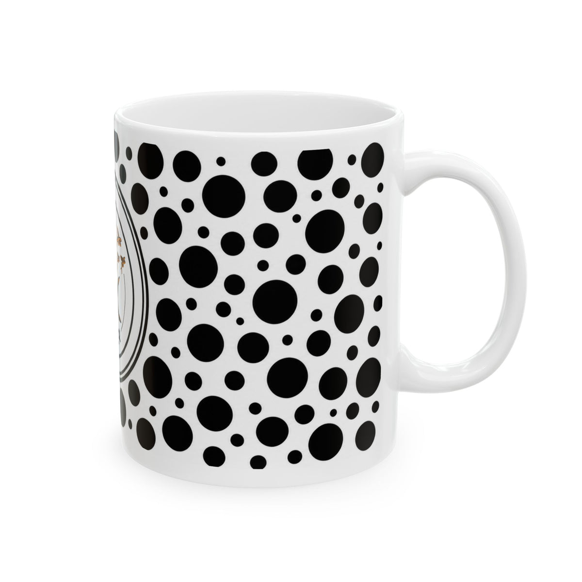 11oz Black & White Polka Dot Mug