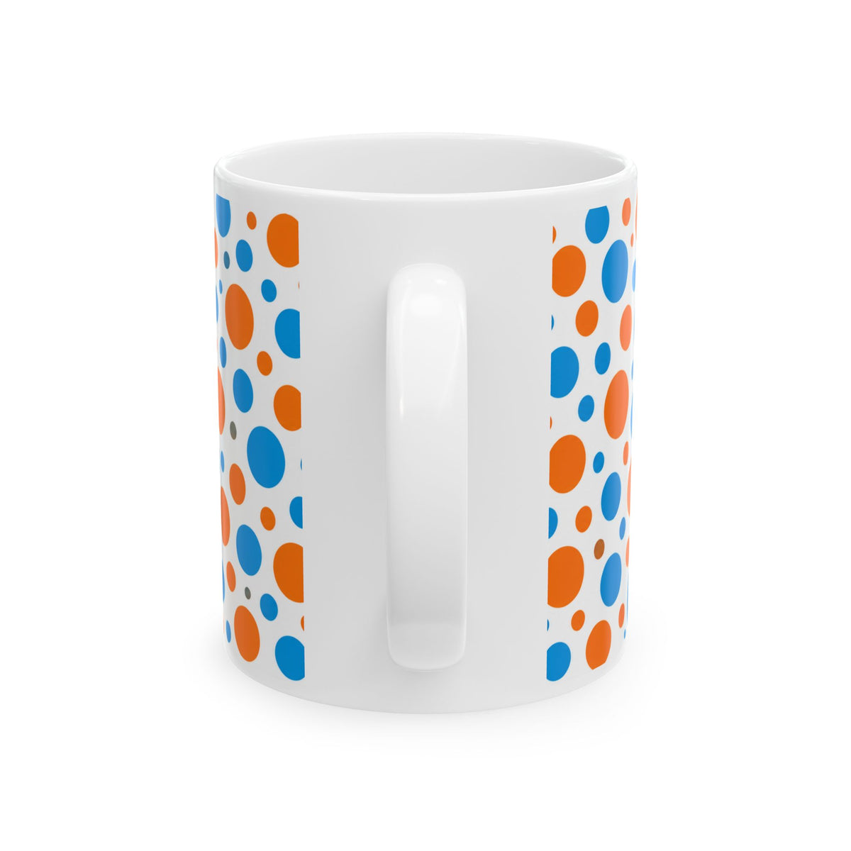 11oz Orange & Blue Polka Dot Mug