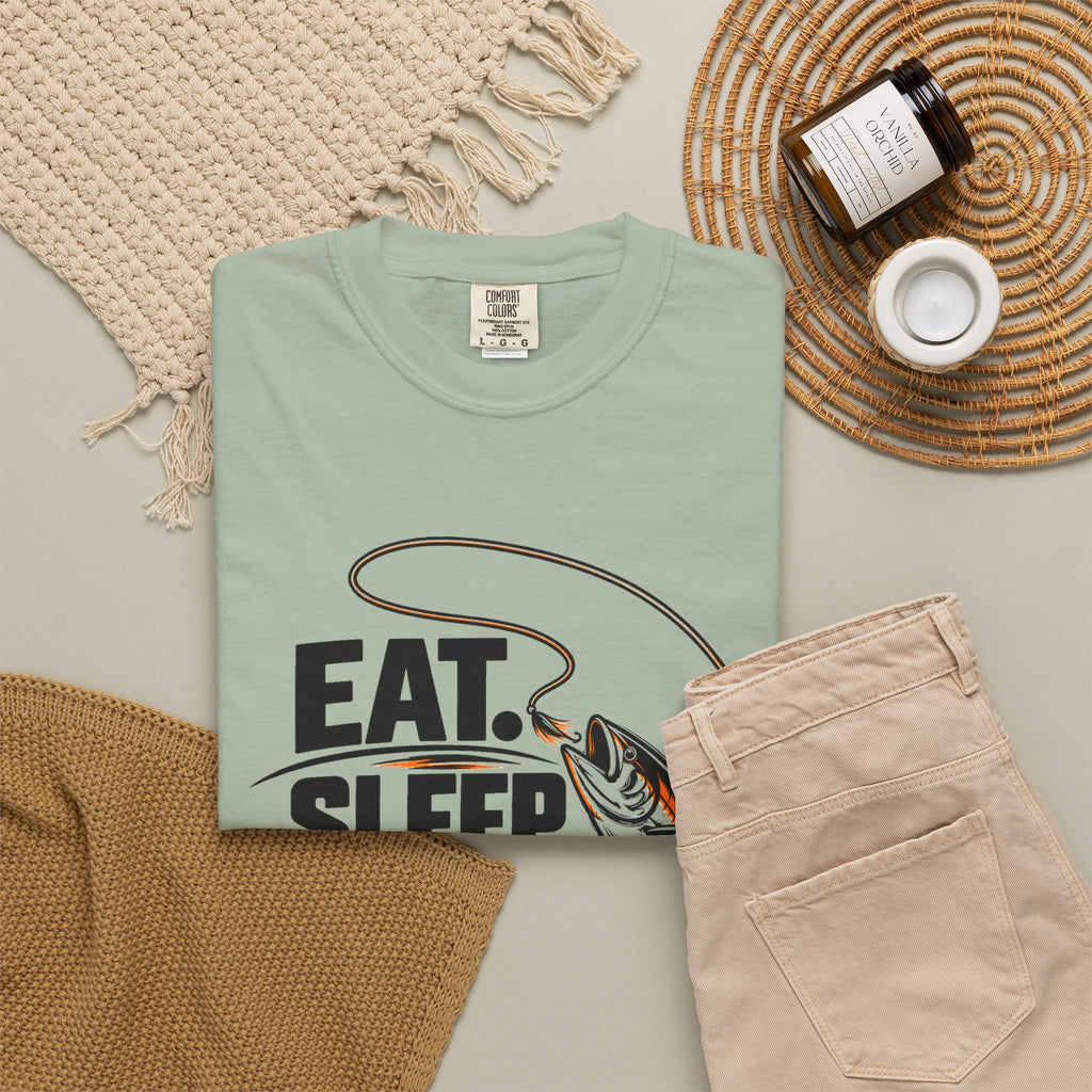 Fishing T-Shirt — "Eat Sleep Fish Repeat" Graphic Tee