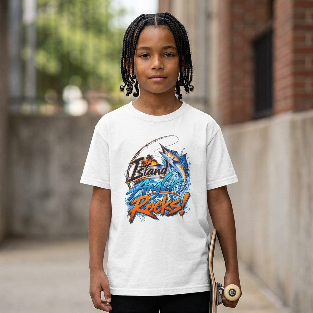 Island Angler Rocks! Youth Fishing T-Shirt