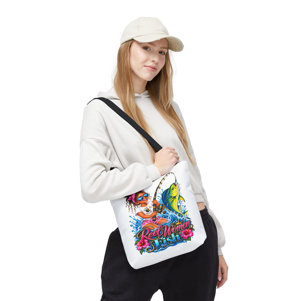 Reel Women Fish Graphic Tote (Fishing Lover Beach Bag)