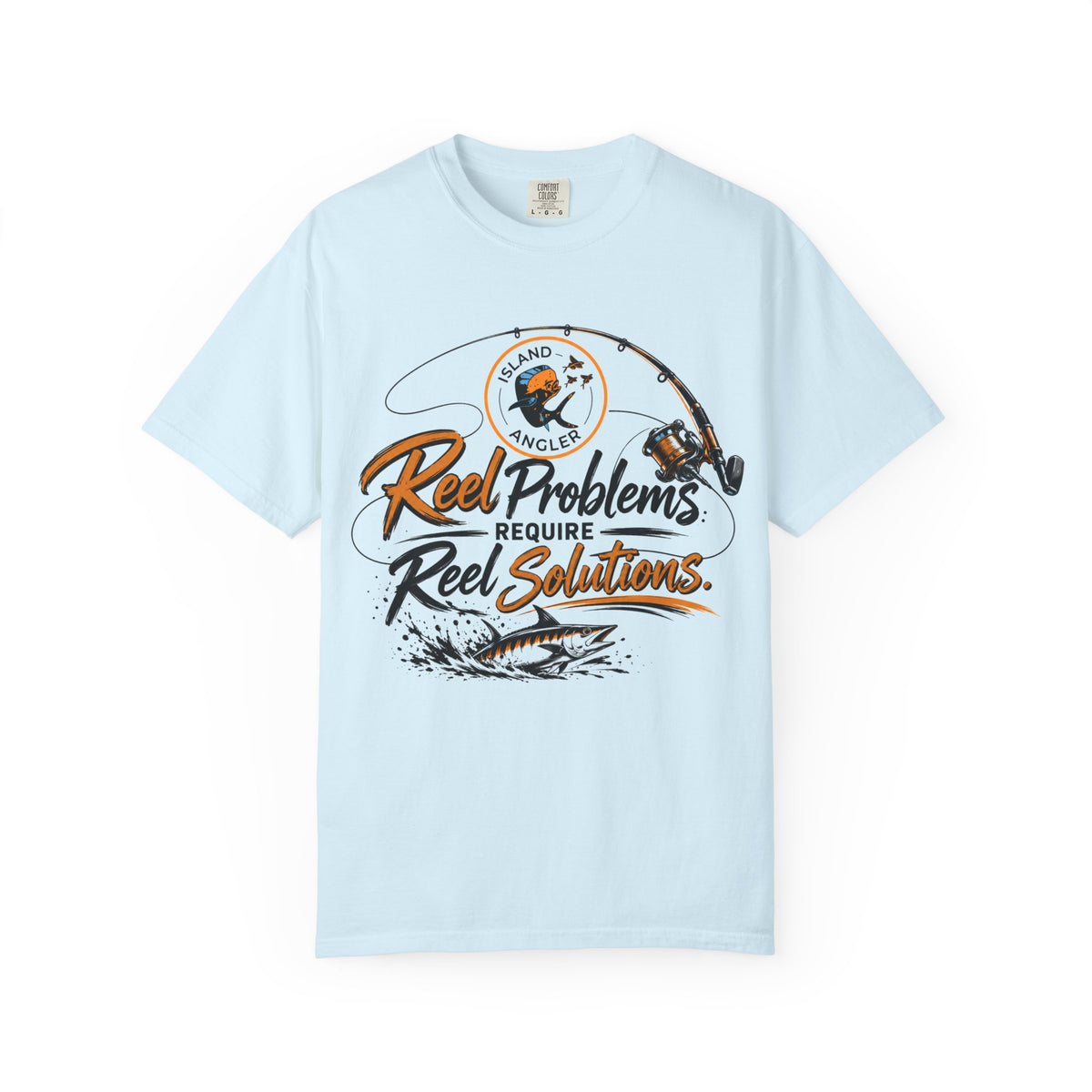 Fishing T-Shirt — "Reel Problems Require Reel Solutions" Graphic Tee