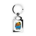 Beach Vibes Rectangle Photo Keyring — "Suns Out, Rods Out" Tropical Fishing Keychain