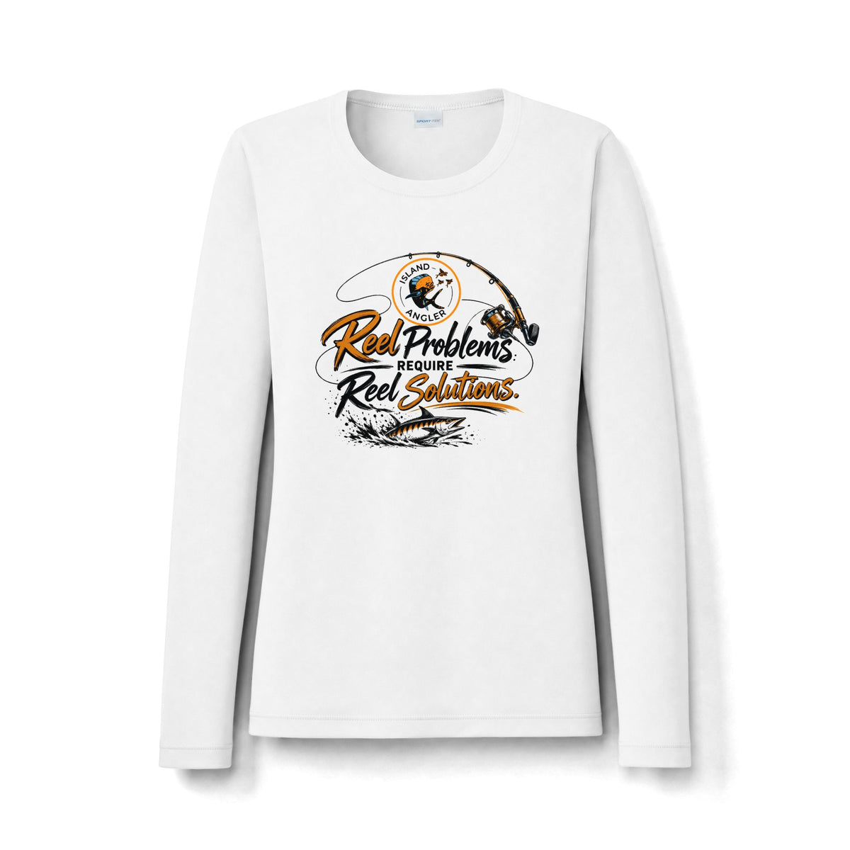 Women's Fishing Long Sleeve Shirt — "Reel Problems Require Reel Solutions" UV Sun Shirt