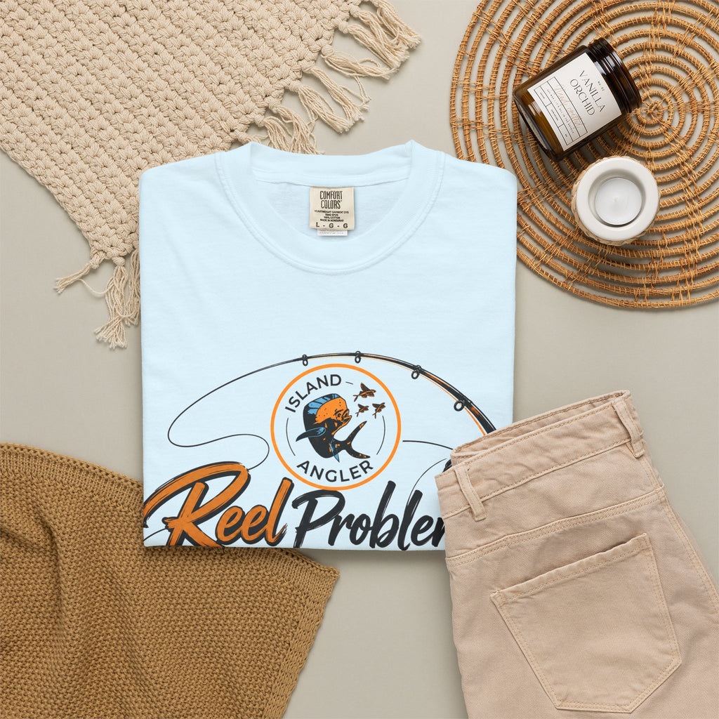 Fishing T-Shirt — "Reel Problems Require Reel Solutions" Graphic Tee