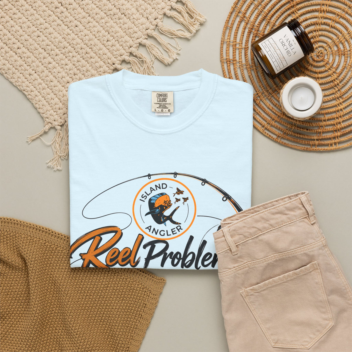 Fishing T-Shirt — "Reel Problems Require Reel Solutions" Graphic Tee