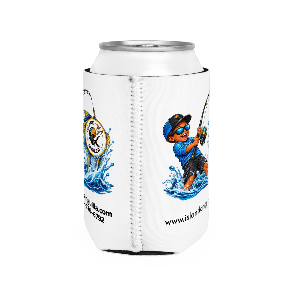 Island Angler Can Cooler Sleeve — Fishing Logo Can Koozie (www.islandangleranguilla.com)