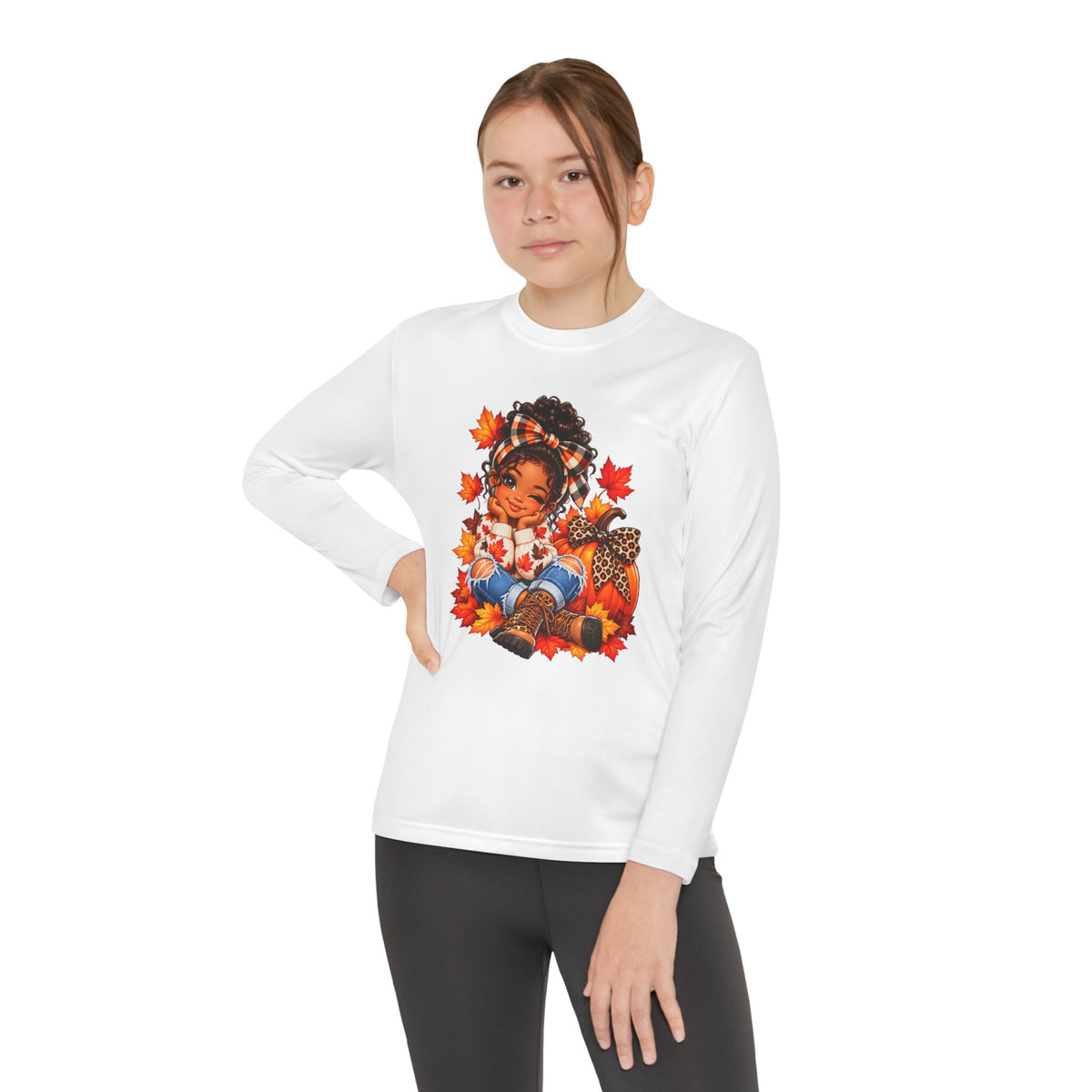 Autumn Girl Youth Long Sleeve Tee