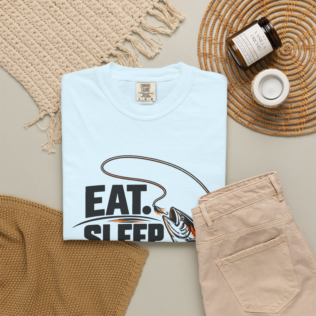 Fishing T-Shirt — "Eat Sleep Fish Repeat" Graphic Tee