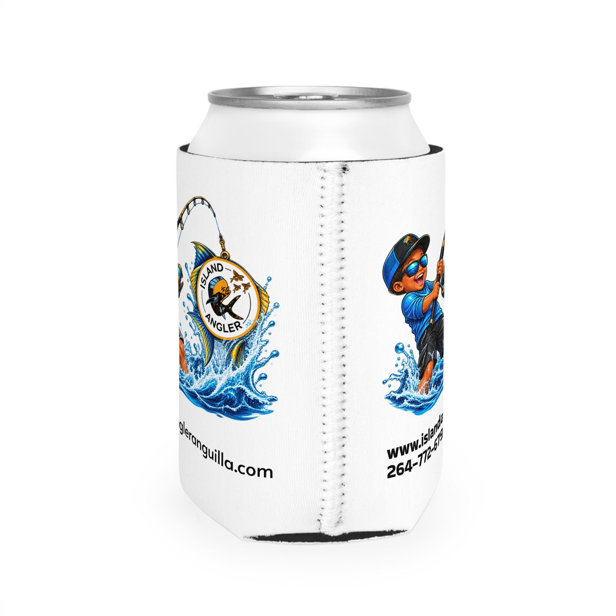 Island Angler Can Cooler Sleeve — Fishing Logo Can Koozie (www.islandangleranguilla.com)