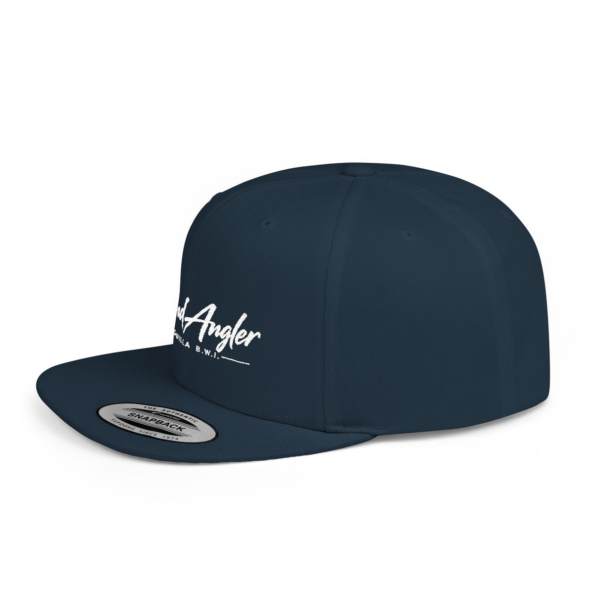 Snapback Hat — "Island Angler" Script Fishing Cap