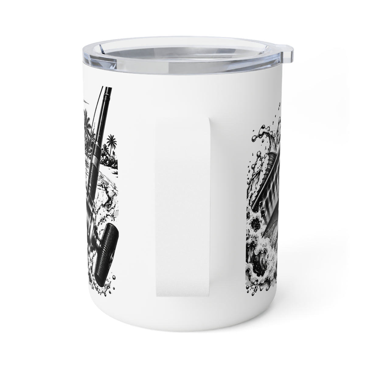 Fishing Travel Mug — “Reel Problems Require Reel Solutions” Insulated 10oz Coffee Tumbler