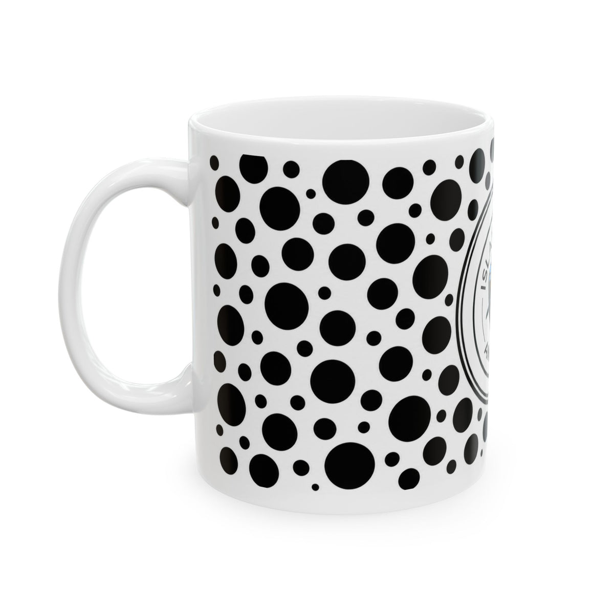 11oz Black & White Polka Dot Mug
