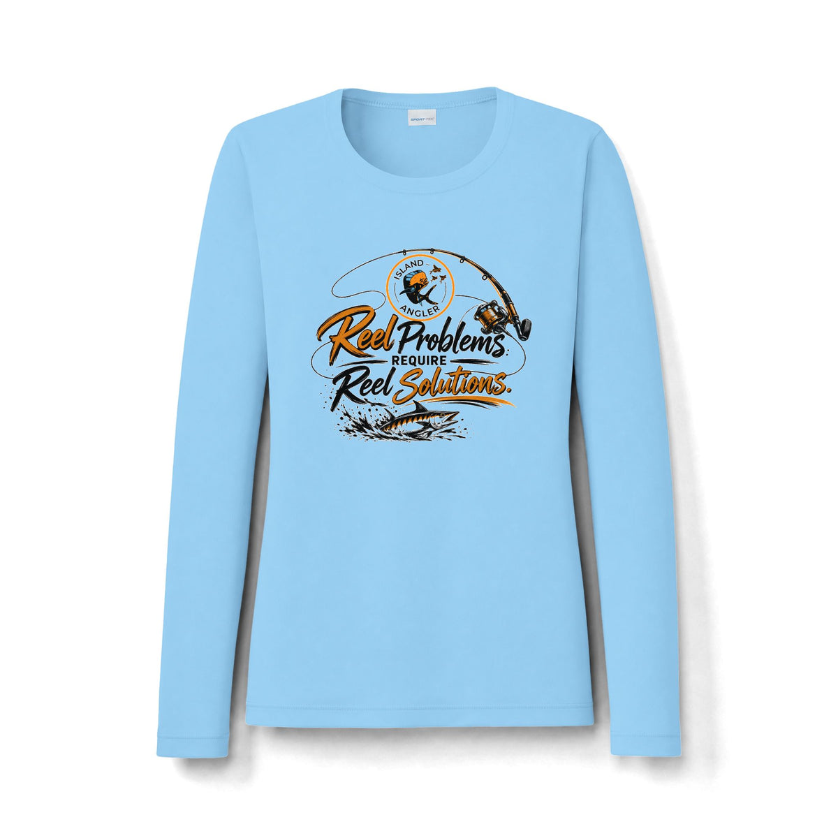 Women's Fishing Long Sleeve Shirt — "Reel Problems Require Reel Solutions" UV Sun Shirt