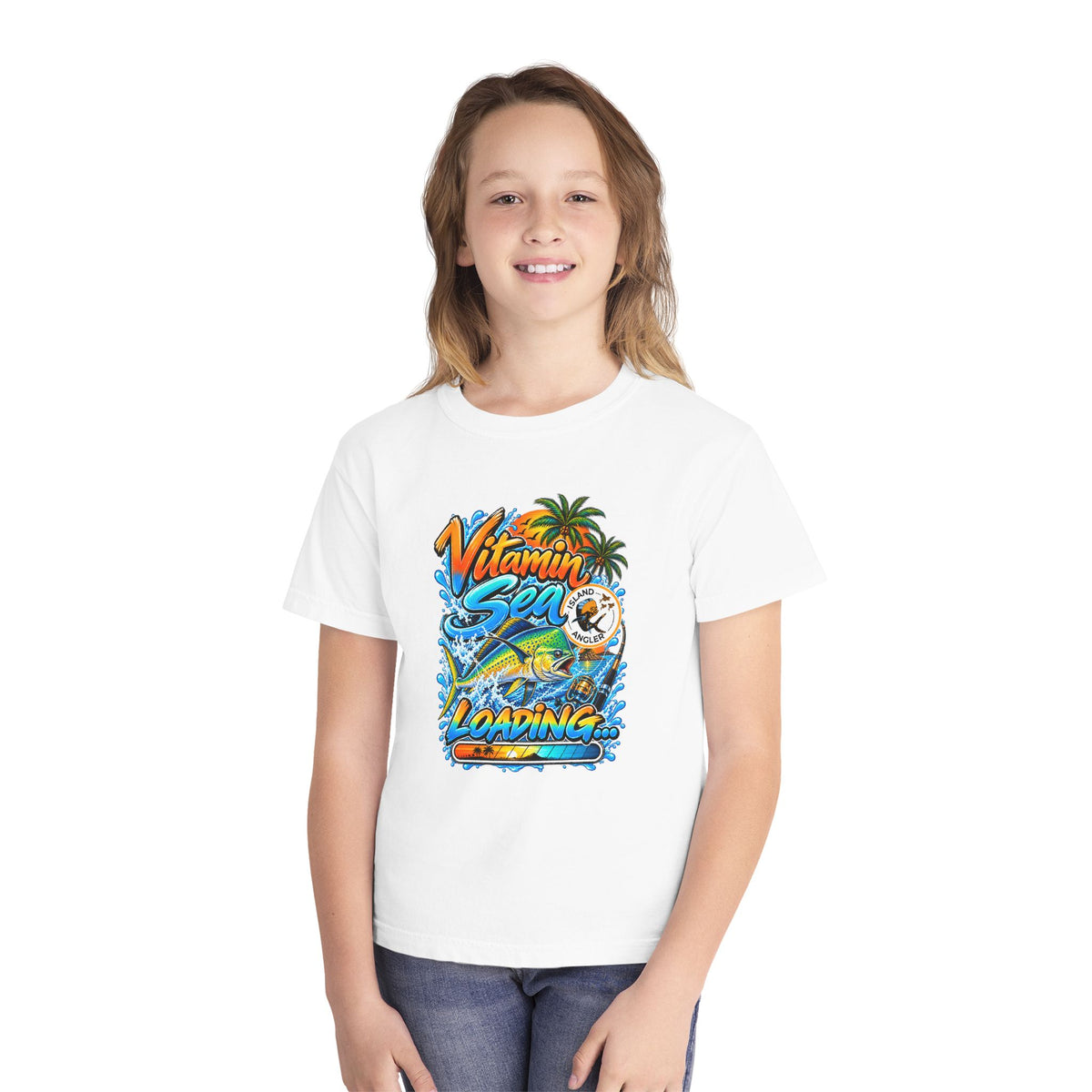 'Vitamin Sea Loading' Tropical Surf Kids T-Shirt
