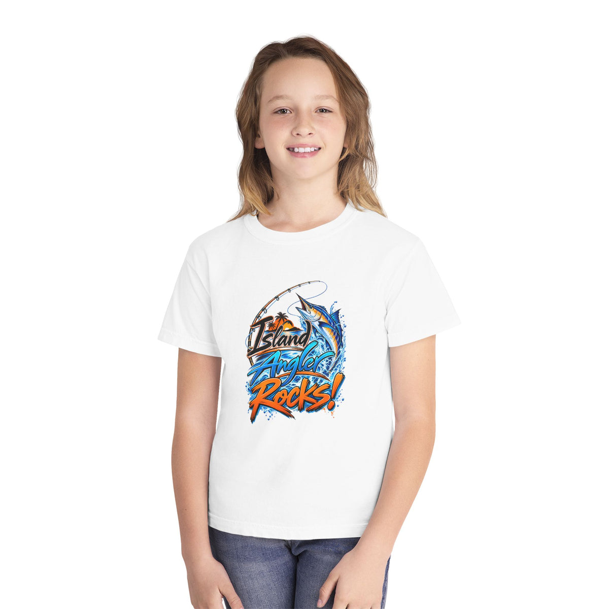 Island Angler Rocks! Youth Fishing T-Shirt
