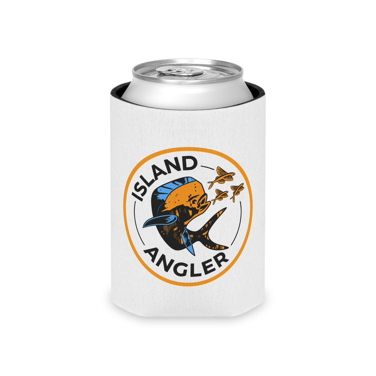 Island Angler Can Cooler – Fishing Logo Beer Koozie