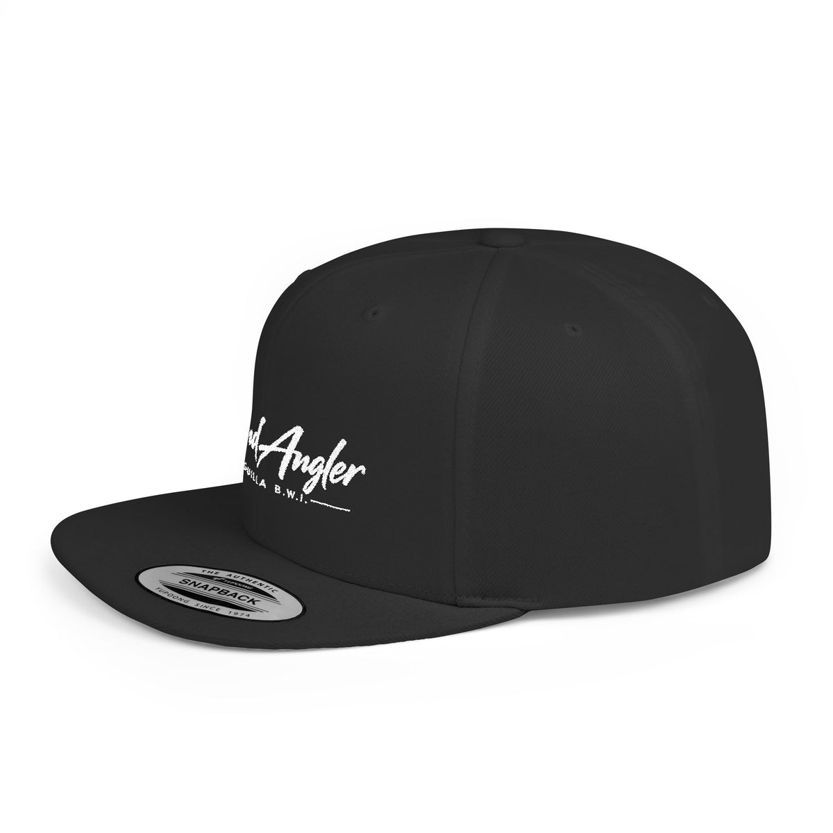 Snapback Hat — "Island Angler" Script Fishing Cap