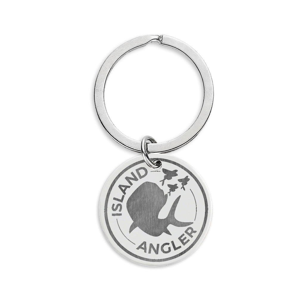 Island Angler Engraved Stainless Steel Keychain