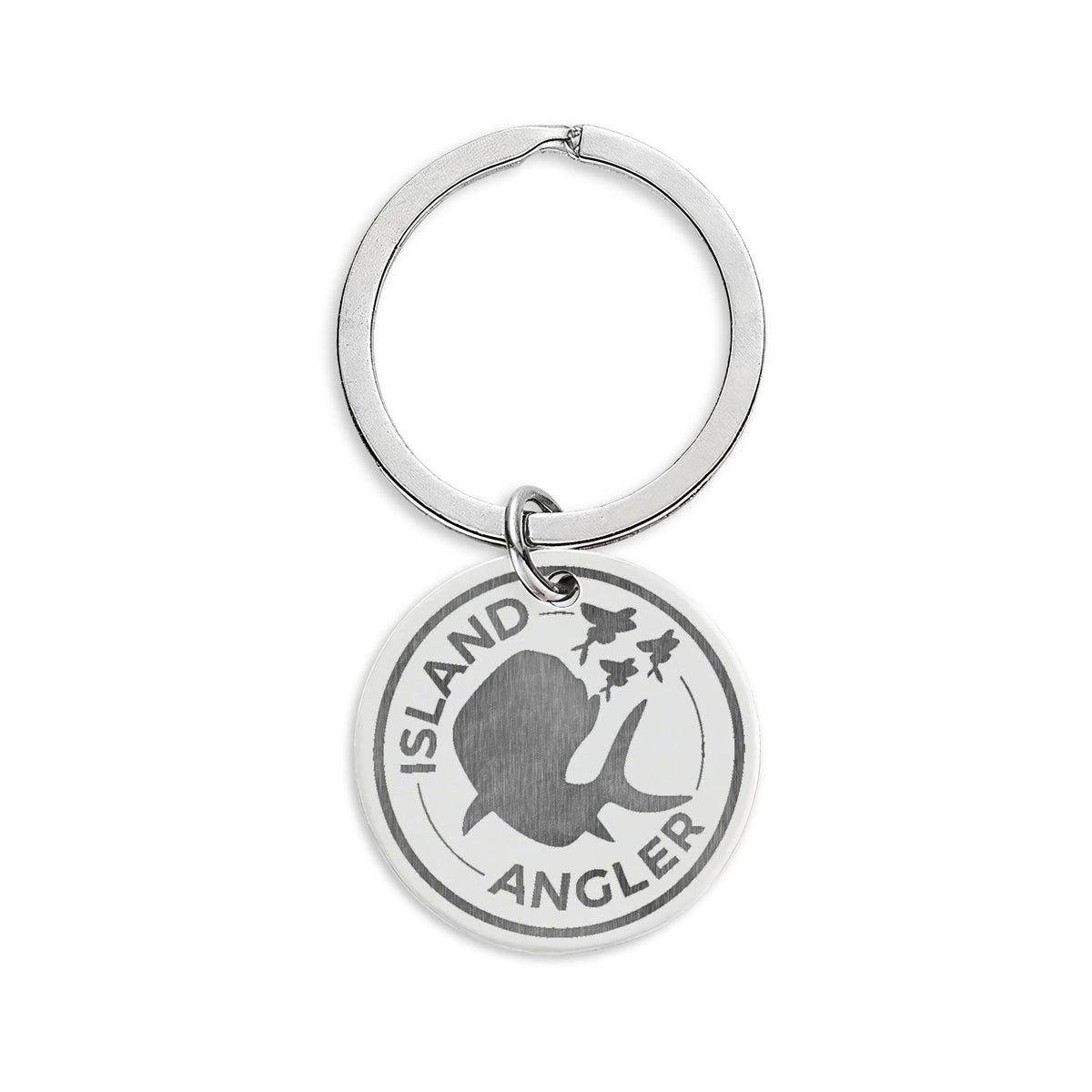 Island Angler Engraved Stainless Steel Keychain