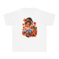 Youth Tee — Cute Autumn Girl with Pumpkin & Leaves